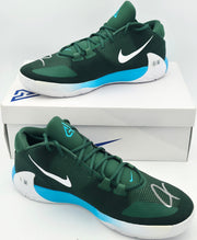 Giannis Antetokounmpo Autographed 2021 Player Exclusive (PE) Promo Black Nike Zoom Freak 3 Shoes Bucks Size 17 Beckett BAS Witness Stock #252760
