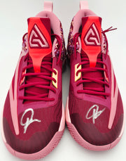 Giannis Antetokounmpo Autographed 2022 Player Exclusive (PE) Promo Purple Nike Zoom Freak 4 ASW Shoes Bucks Size 17 Beckett BAS Witness Stock #252720