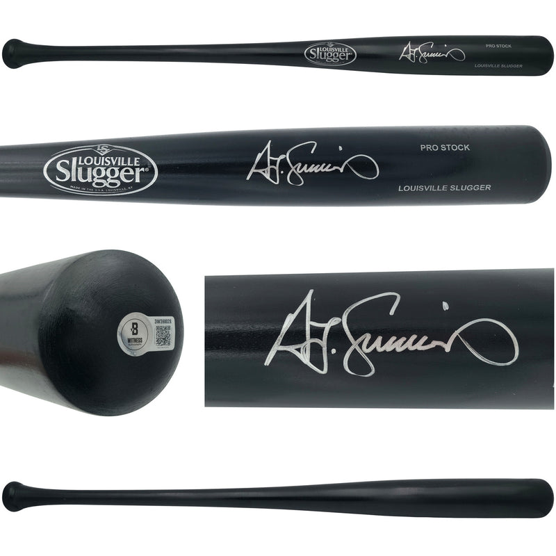 Ted Simmons Autographed Black Louisville Slugger Pro Stock Baseball Bat St. Louis Cardinals (Scratches) Beckett BAS Witness Stock #252590