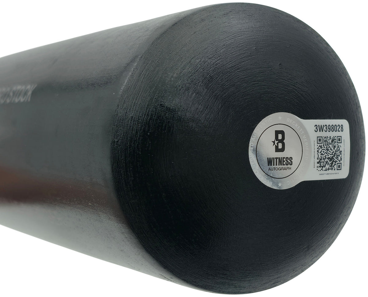 Ted Simmons Autographed Black Louisville Slugger Pro Stock Baseball Bat St. Louis Cardinals (Scratches) Beckett BAS Witness Stock #252590