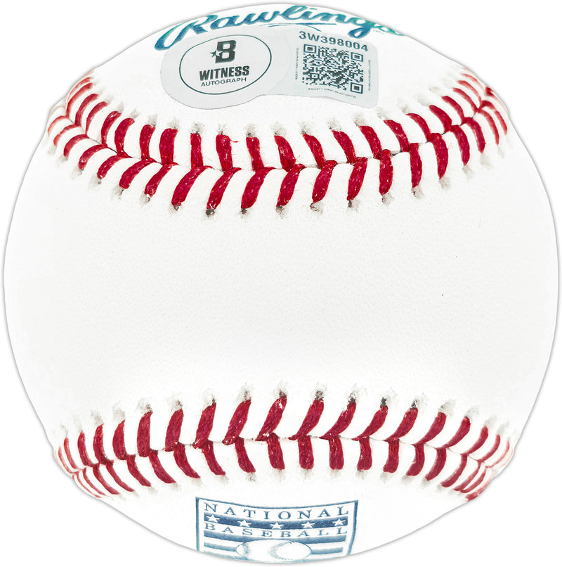 Ted Simmons Autographed Official Hall of Fame HOF Logo Baseball St. Louis Cardinals Beckett BAS Witness Stock #252456
