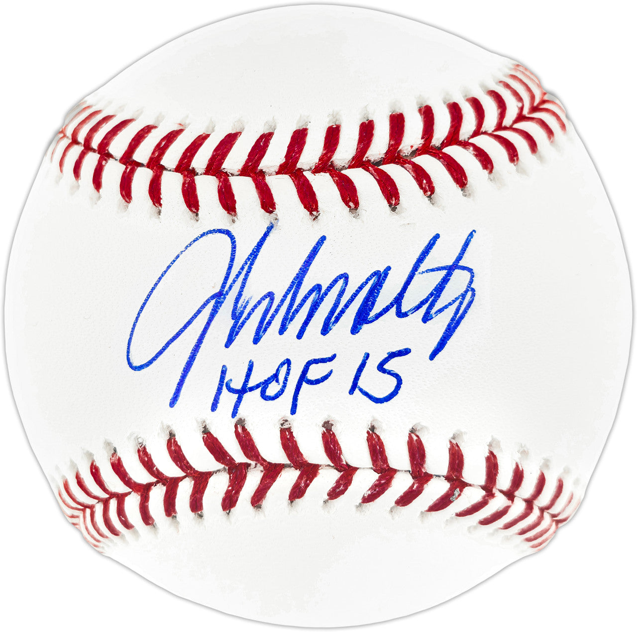 John Smoltz Autographed Official MLB Baseball Atlanta Braves "HOF 15" Beckett BAS Witness Stock #252792