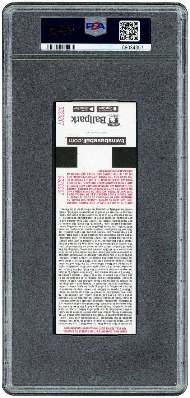 Julio Rodriguez Autographed 2022 MLB Debut Rookie Full Ticket Seattle Mariners PSA 10 April 8th, 2022 PSA/DNA Stock #253244