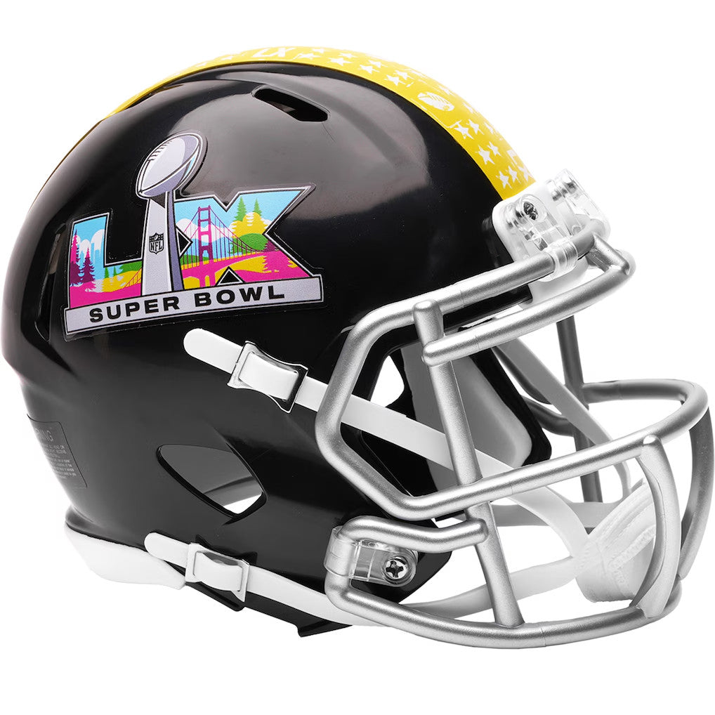 Unsigned Black Super Bowl LX Logo Speed Mini Helmet Seattle Seahawks Stock #258262