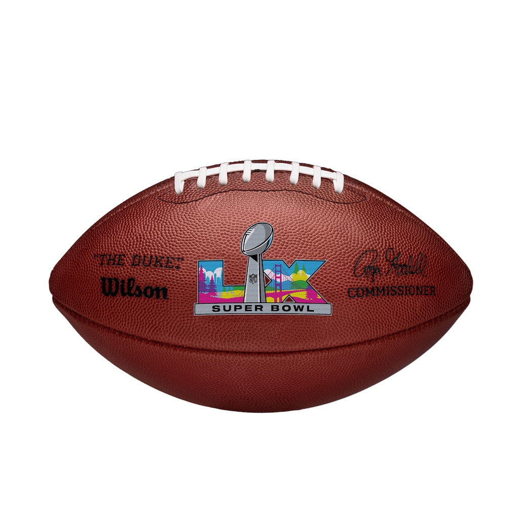 Unsigned Official NFL Leather Super Bowl LX Logo Game 'The Duke' Football (Teams on Back) Stock #261516