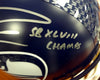 Russell Wilson Autographed Seattle Seahawks Full Size Helmet "SB XLVIII Champs" In Silver RW Holo Stock #72373