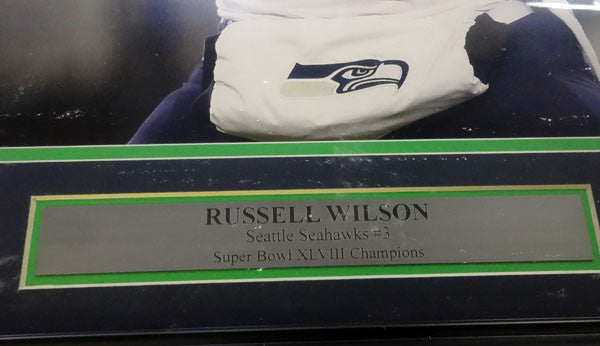 Russell Wilson Autographed Framed 16x20 Photo Seattle Seahawks Super Bowl RW Holo Stock #90708