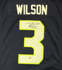 Seattle Seahawks Russell Wilson Autographed Blue Nike Twill Jersey Size L RW Holo Stock #71430