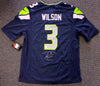 Seattle Seahawks Russell Wilson Autographed Blue Nike Jersey Size L RW Holo Stock #80817