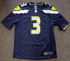 Seattle Seahawks Russell Wilson Autographed Blue Nike Jersey Size L RW Holo Stock #80817