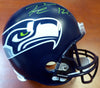 Russell Wilson Autographed Seattle Seahawks Full Size Helmet "12s" In Green RW Holo Stock #104262