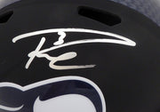 Russell Wilson Autographed Seattle Seahawks Matte Black Speed Full Size Replica Helmet In Silver RW Holo Stock #145782