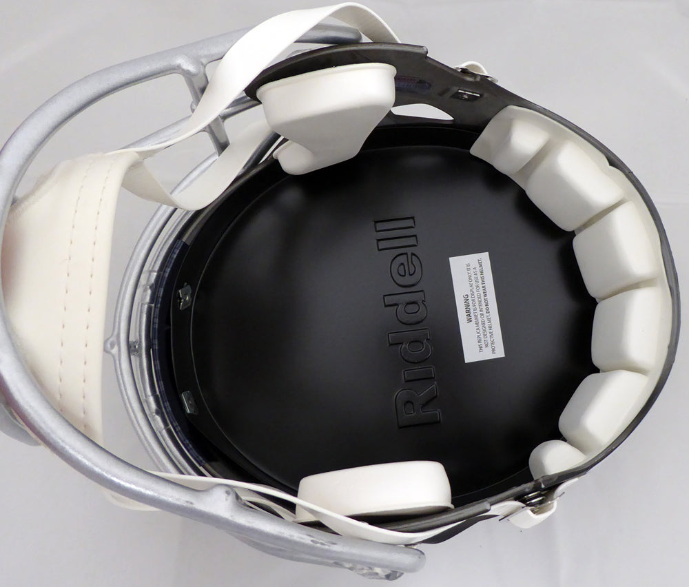 Russell Wilson Autographed Seattle Seahawks Matte Black Speed Full Size Replica Helmet In Silver RW Holo Stock #145782