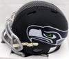 Russell Wilson Autographed Seattle Seahawks Matte Black Speed Mini Helmet In Silver RW Holo Stock #145843