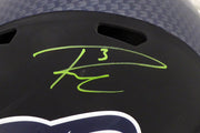 Russell Wilson Autographed Seattle Seahawks Matte Black Speed Full Size Replica Helmet In Green RW Holo Stock #145844