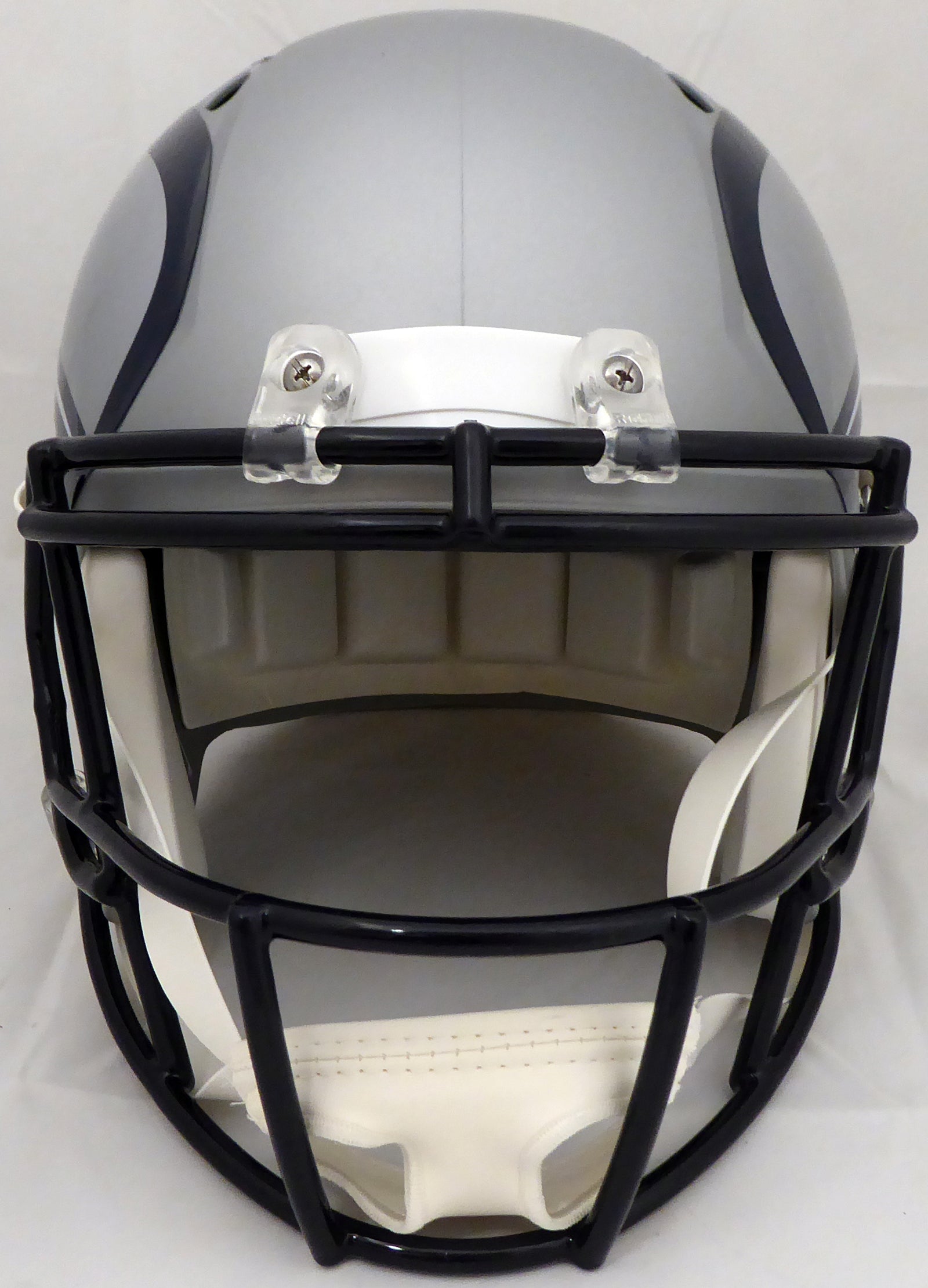 Russell Wilson Autographed Seattle Seahawks Gray AMP Full Size Speed Replica Helmet In Blue RW Holo Stock #159113