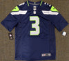 Seattle Seahawks Russell Wilson Autographed Blue Nike Jersey Size M RW Holo Stock #159119
