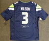 Seattle Seahawks Russell Wilson Autographed Blue Nike Jersey Size XL RW Holo Stock #130738