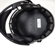 Russell Wilson Autographed Seattle Seahawks Eclipse Black Full Size Speed Replica Helmet In Green RW Holo Stock #178955