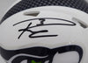 Russell Wilson Autographed Seattle Seahawks Flat Matte White Speed Mini Helmet RW Holo Stock #179110