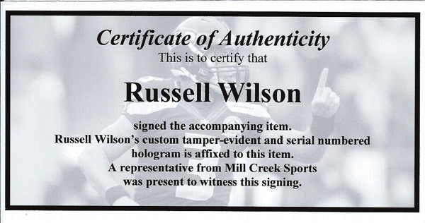 Russell Wilson Autographed 16x20 Photo Seattle Seahawks Super Bowl XLVIII RW Holo Stock #105129